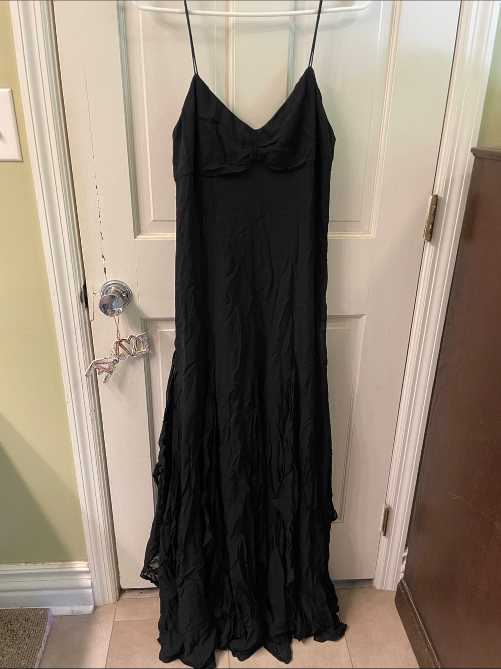 Polo by Ralph Lauren Black Spaghetti-Strap Maxi Slip Dress